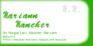 mariann mancher business card